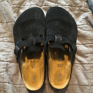 Birkenstock Black Suede Clogs